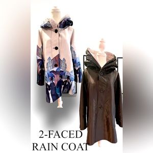 Oopera reversible two faced rain jacket Size M